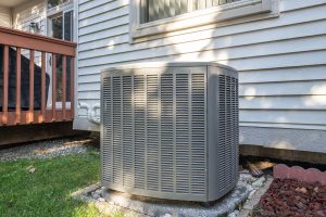 Residential Air Conditioning Unit With A New Condenser Unit Has